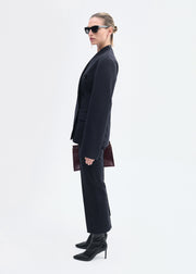 Sculptural Collarless Blazer in Scuba  - Black - CO Collections